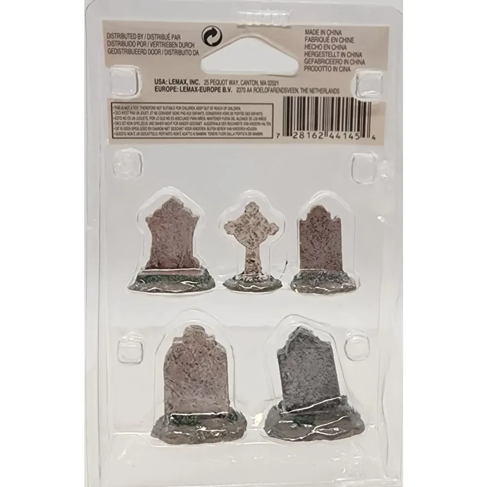 Lemax Spooky Town Tombstones Set of 5 #44145 Graveyard Cemetery Retired 2004